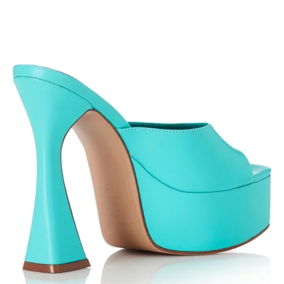 Alias Mae Delphi platform heels in aqua leather - Picture 4 of 4